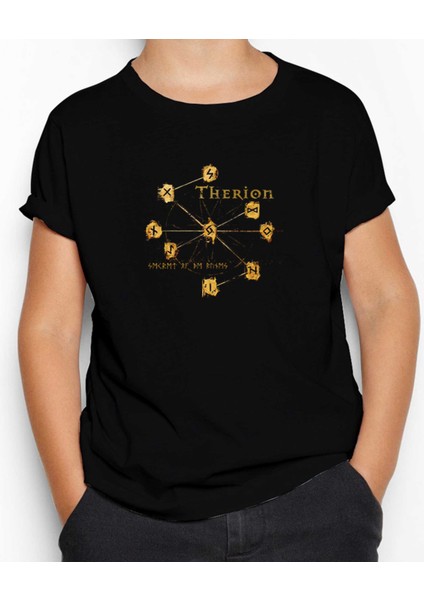 Therion Secret Of The Runes Siyah Çocuk Tişört