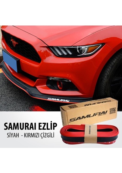 Ön Tampon Eki Ön Lip Tüm Araçlara Uygun Kırılmaz Kırmızı - Siyah Samurai