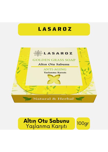 2 Adet Altın Otu Sabunu Ölmez Çiçek Sabunu Yenileyici Leke Karşıtı Sabun 100 gr
