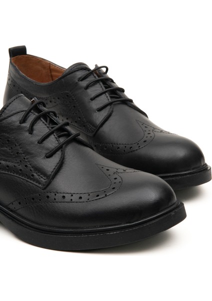 Hakiki Deri Bağcıklı Kadın Oxford Ayakkabı indirimleri