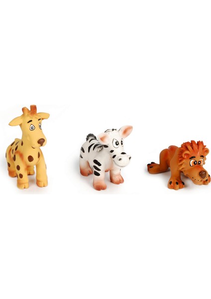 Köpek Oyuncağı, Sesli, Afrika Hayvanları, Lateks, Çeşitli Renklerde, 11,5cm
