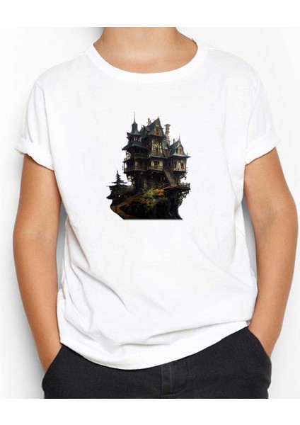 Castle In The Forest Beyaz Çocuk Tişört