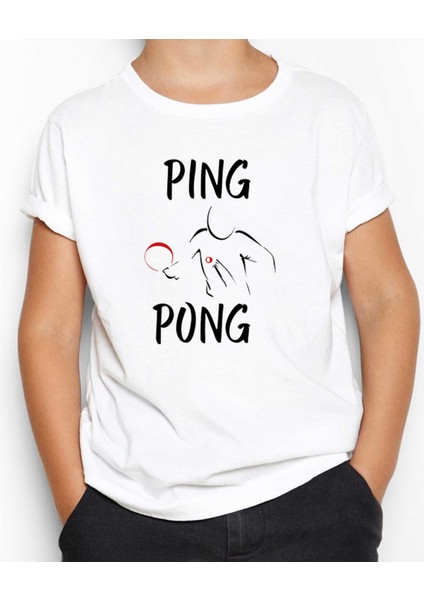 Ping Pong Actor Design Beyaz Çocuk Tişört