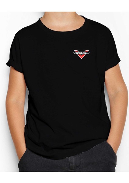 Victory Motorcycles Logo Siyah Çocuk Tişört