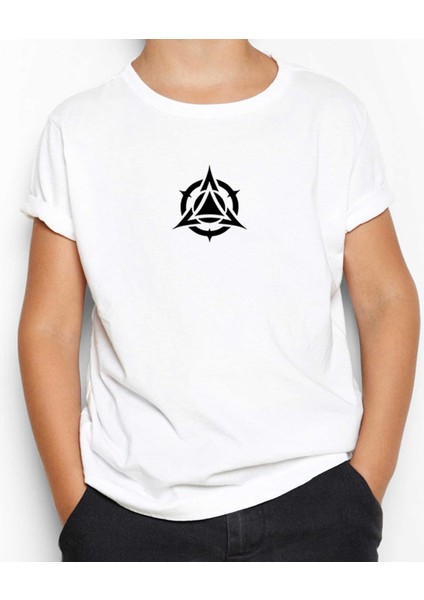 Black Triangle Circle Beyaz Çocuk Tişört