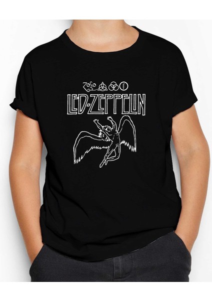 LED Zeppelin Zoso Icarus Siyah Çocuk Tişört