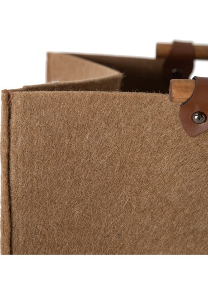 Koyu Bej Keçe Çamaşır Sepeti 29,5x37,5x52,5, hafif ve şık tasarım indirimleri