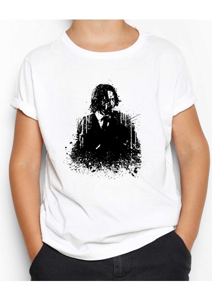 John Wick Chapter Siluet Beyaz Çocuk Tişört