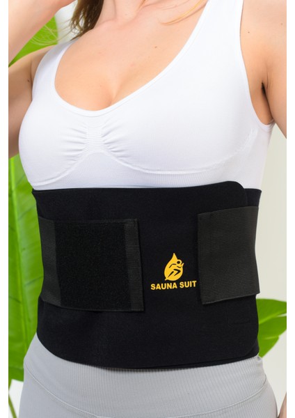 Unisex Termal Sauna Kemer Zayıflatan Kemeri Yağ Bel Göbek Incelme Terleme Korsesi Neopren Siyah