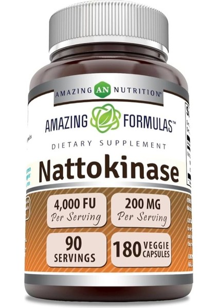 Natto Kinase 4,000 Fu 200 mg 90 Servis 180 Kapsül