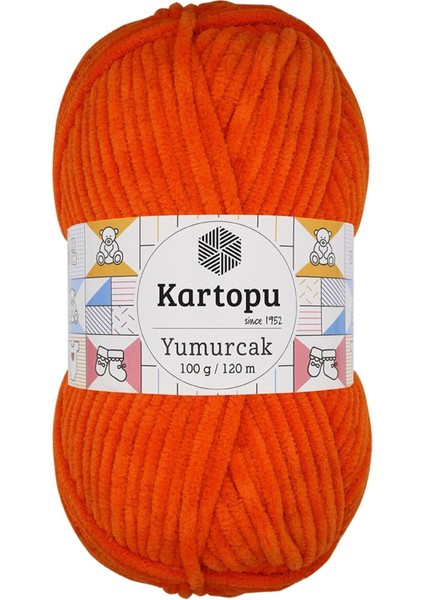 Yumurcak Kadife El Örgü İpi Fosfor Turuncu K205