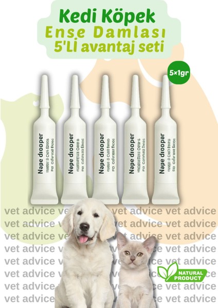 Kedi Köpek Parazit Tüy Bakım Bitkisel Damlası 5'li Set %100