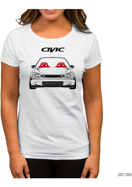 Honda Civic Ek9 Beyaz Kadın Tişört