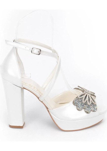 Kadın Moda Şık Sedef Cilt Taşlı Topuklu Zarif Tasarım Düğün Nişan Gece Abiye Ayakkabı modelleri