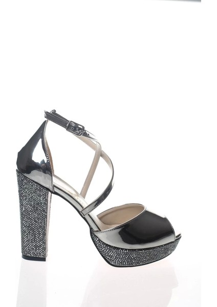 Kadın Moda Şık Gold Ayna Ökçe Poli Taş Topuklu Zarif Tasarım Düğün Nişan Gece Abiye Ayakkabı modelleri