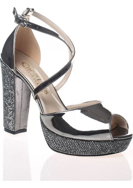 Kadın Moda Şık Gold Ayna Ökçe Poli Taş Topuklu Zarif Tasarım Düğün Nişan Gece Abiye Ayakkabı fırsatları