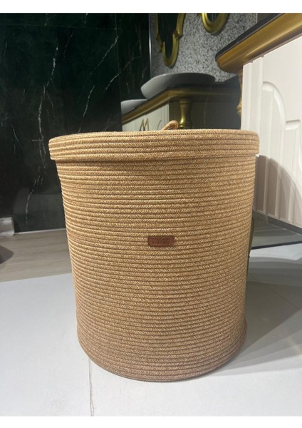 Doğal Hasır Kapaklı Çok Amaçlı Sepet, Jüt, Bej, 20 L fiyatları
