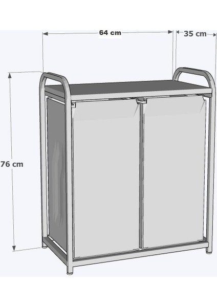 İkili renkli metal banyo ve çamaşır sepeti, pratik ve şık düzen sağlayıcı, 60 L indirimleri