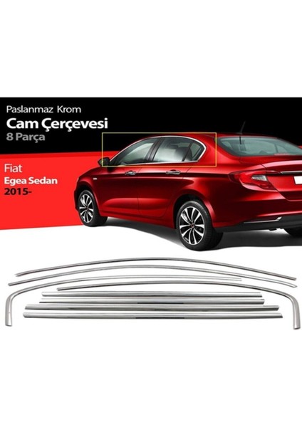 Fiat Egea Hb/sedan-Cross 20+ Krom Cam Çerçevesi 8 Parça 2015+ Uyumlu fiyatları