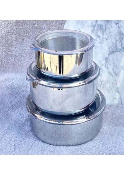 Vakum Kapaklı Çelik Saklama Kabı Seti 14-18 cm, Şık ve Kullanışlı Mutfak Gereci fiyatları