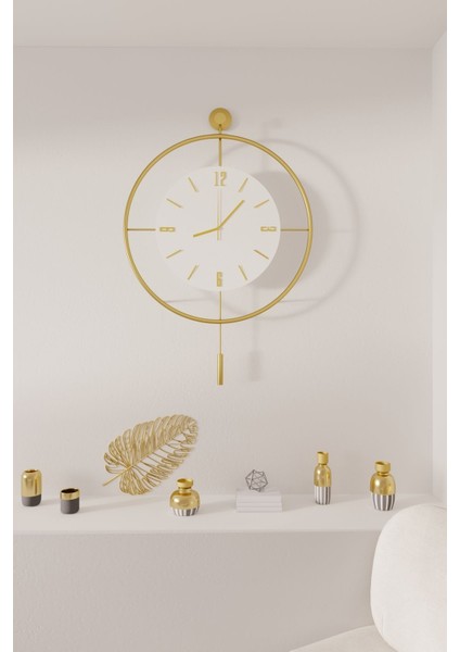 Metal Duvar Saati - Pilli Led Işıklı Kristal T Tasarım - Sarı - Modern Stil - 50x75 Boyut fiyatları