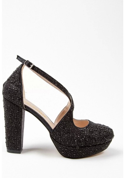 Kadın Moda Şık Gold Full Inci Taş Yüksek Topuk Düğün Nişan Gece Abiye Ayakkabı