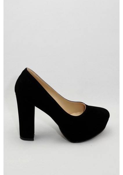 Kadın Moda Şık Siyah Klasik Topuklu Ayakkabı Topuklu Düğün Nişan Gece Abiye Ayakkabı