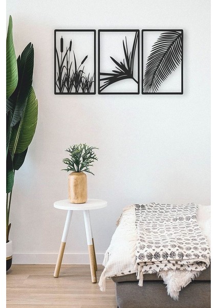 Yaprak ve Sazlık Temalı Lazer Kesim Ahşap Duvar Dekoru modelleri