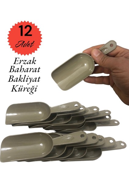 12'li Çok Amaçlı Ölçü Küreği, Plastik, 0-249 ml, Baharat, Un, Şeker, Bakliyat, Deterjan