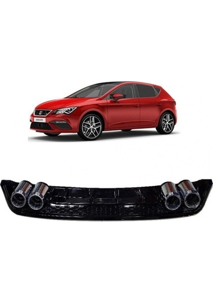 Seat Leon 2013-2016 Uyumlu Ithal Piano Black 4 Egzoz Difüzör