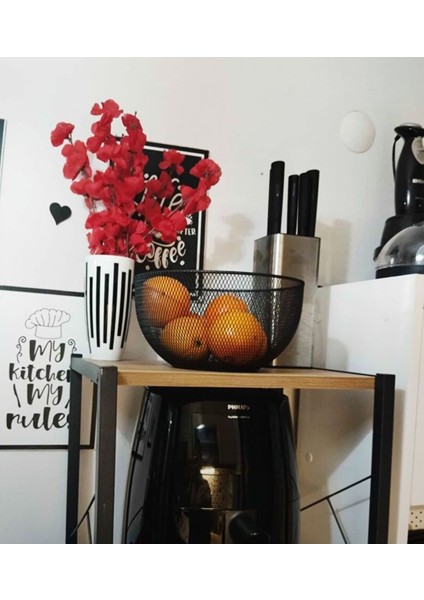 Meyve Sepeti,meyvelik,sebzelik,çok Amaçlı Riva Model Siyah Dekoratif Sepet Mutfak Salon Toplayıcı