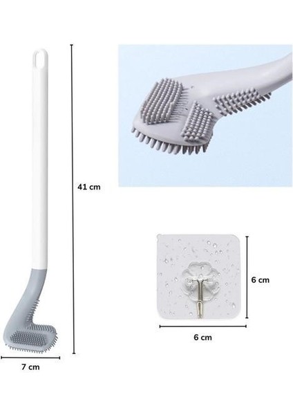 Buffer® Golf Tasarımlı Silikon Wc Klozet Mutfak Temizlik Fırçası Kanca Hediyeli