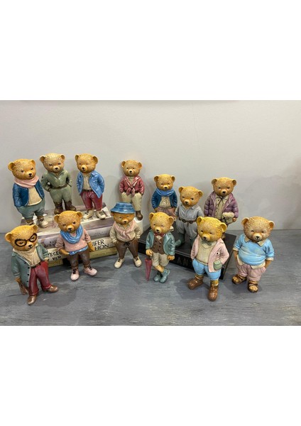Teddy Bear Koleksiyonu Retro Ayıcık Biblo Jumbo Set 13 Parça fiyatları