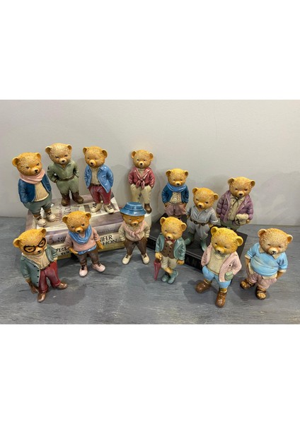 Teddy Bear Koleksiyonu Retro Ayıcık Biblo Jumbo Set 13 Parça fırsatları