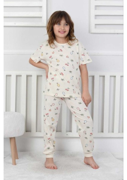 %100 Pamuklu Kısa Kol Renkli Kız Pijaması fiyatları