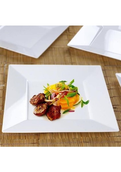 Sunumluk#parti Tabak#parti Malzemeleri#parti Sunumluk# Beyaz Plastik Kare Tabak 18X18 cm 6 Adet