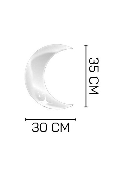 Gümüş Pleksi Ay Şekilli Duvar Dekoru - Salon Oturma Yatak Çocuk Odası Antre Için 35 x 20 cm Ayna fırsatları