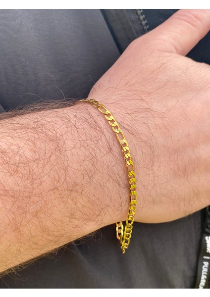 Örme Model Paslanmaz Çelik Erkek Bileklik ve Kolye Set Altın Renk fırsatları