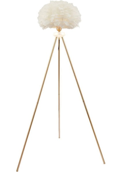 Belenay Gold Tüylü Lambader Modern Oturma Odası, Yatak Odası, Salon Lambader