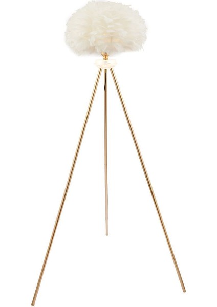 Belenay Gold Tüylü Lambader Modern Oturma Odası, Yatak Odası, Salon Lambader