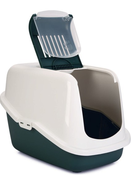Kapalı Kedi Tuvaleti, Koku Filtreli, Koyu Yeşil Beyaz, 56X39X39CM Svlrs fiyatları