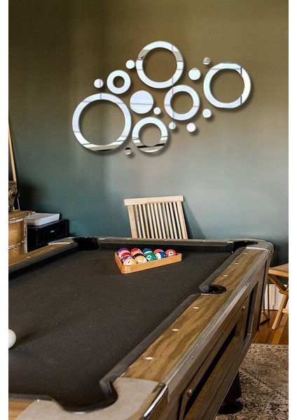 Gümüş Pleksi Ayna Daireler Duvar Dekoru Salon Oturma Yatak Odası Ofis Antre Için 50 x 70 cm Ayna Seti fırsatları