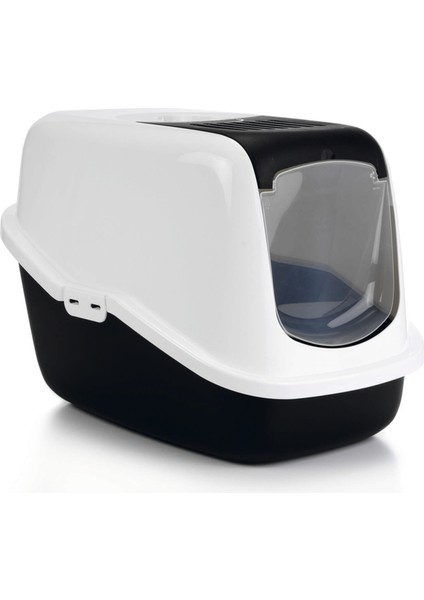 Kapalı Kedi Tuvaleti, Koku Filtreli, Siyah Beyaz, 56X39X39CM Svlrs