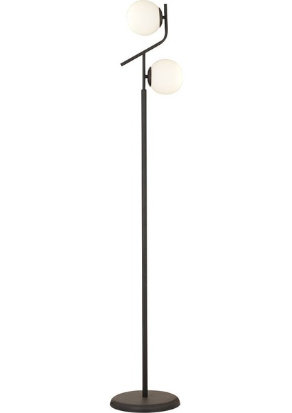 Şık Siyah Beyaz Camlı Metal Lambader, Zarif Aydınlatma, Yerden Yükseklik 101-150 cm fiyatları
