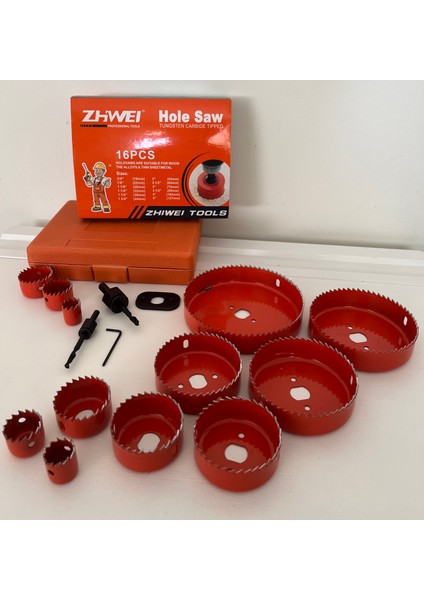 Zhweı Panç Delik Açma - Bilenmiş Set 16 Parça