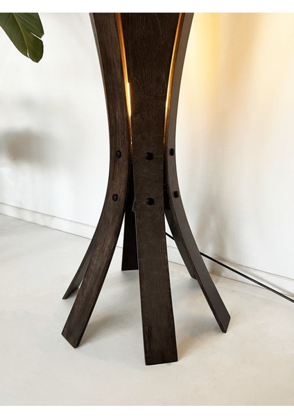 ''hedra Lambader, Iskandinav Tarzı Ahşap Lambader, Dekoratif Yer Lambası, Modern Salon Aydınlatma''