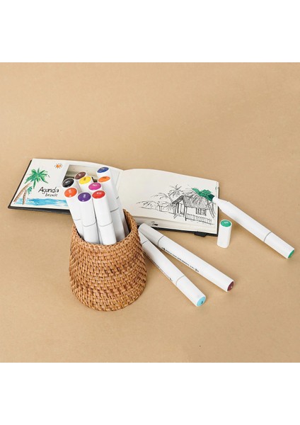 12 Parça Çift Taraflı Marker Boya Kalemi fırsatları