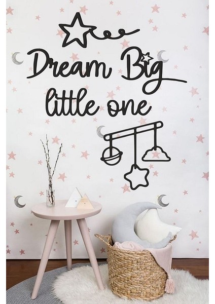 Siyah Ahşap Dream Big Little One Duvar Dekoru Çocuk Odası Anaokulu Için 100 x 100 Mdf Tablo fiyatları