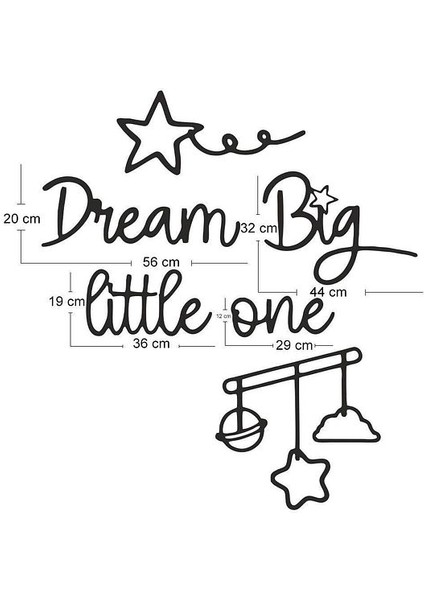 Siyah Ahşap Dream Big Little One Duvar Dekoru Çocuk Odası Anaokulu Için 100 x 100 Mdf Tablo fırsatları