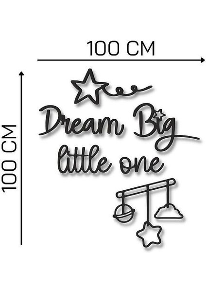 Siyah Ahşap Dream Big Little One Duvar Dekoru Çocuk Odası Anaokulu Için 100 x 100 Mdf Tablo indirimleri